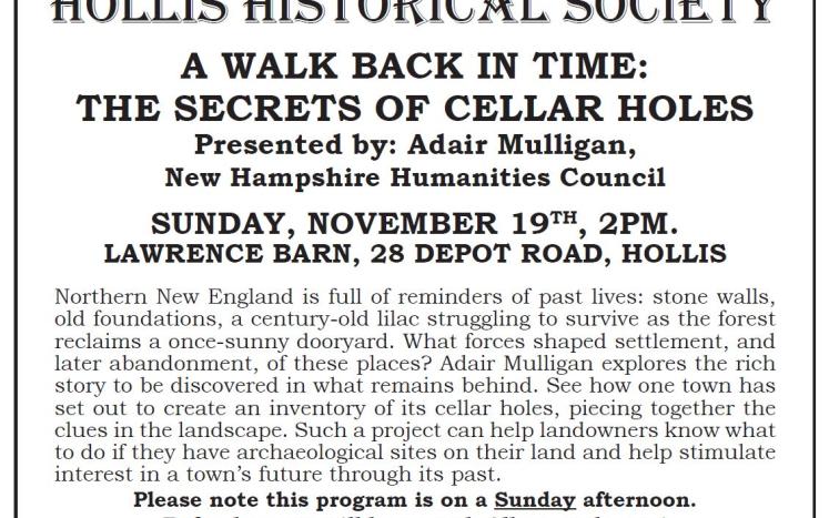 Hollis Historical Society Flyer